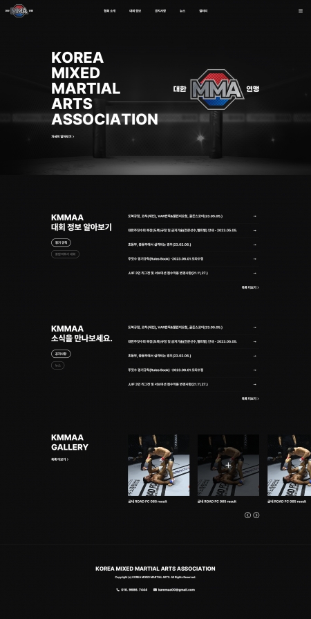 대한MMA연맹 제작 화면